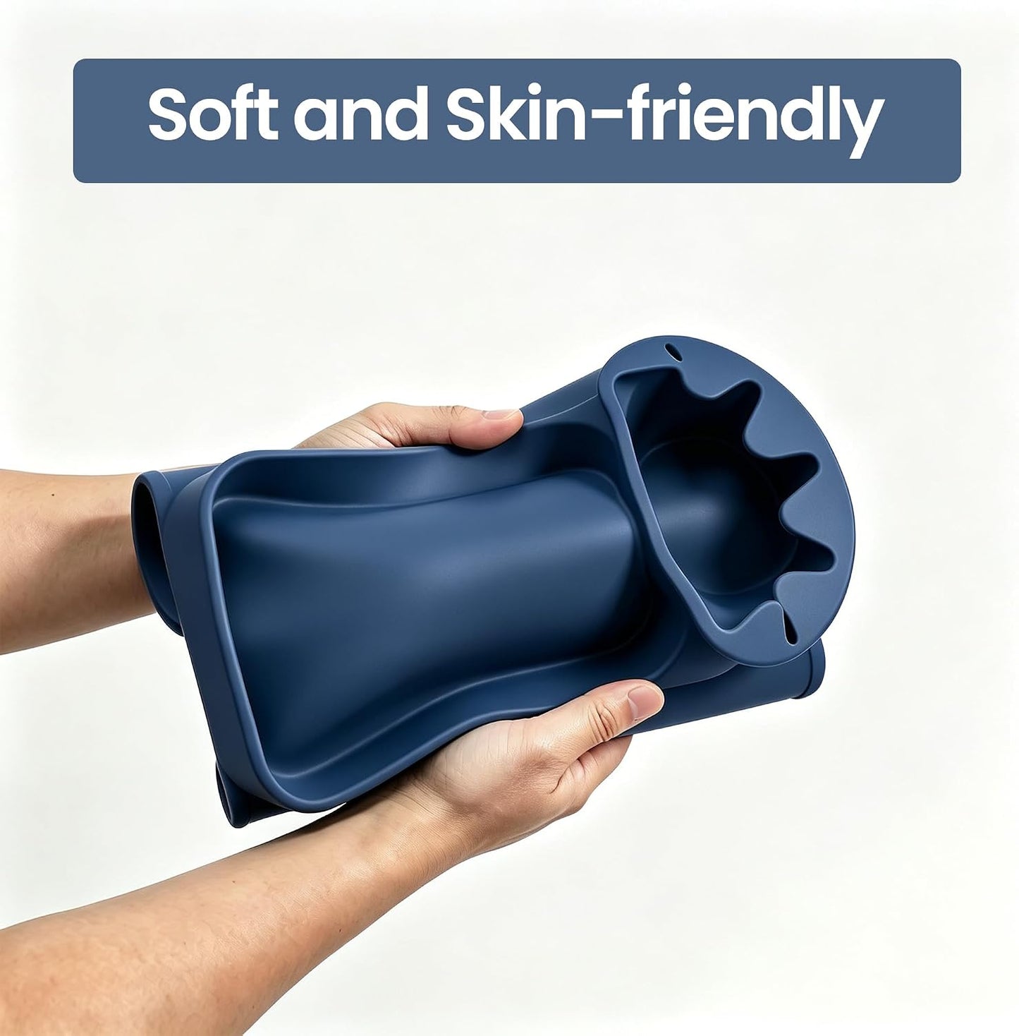 Couch Cup Holder Tray, Silicone Sofa Armrest organizer with Side Pockets for Storage Remotes, Cell-phone,Tablet or Snack, Anti-Spill and Anti-Slip Sofa Arm Tray for Recliner, Armchair Caddy (Blue)