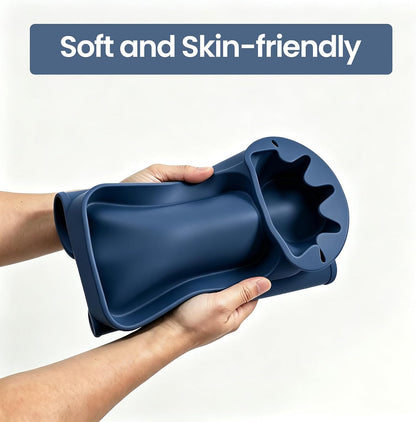 Couch Cup Holder Tray, Silicone Sofa Armrest organizer with Side Pockets for Storage Remotes, Cell-phone,Tablet or Snack, Anti-Spill and Anti-Slip Sofa Arm Tray for Recliner, Armchair Caddy (Blue)