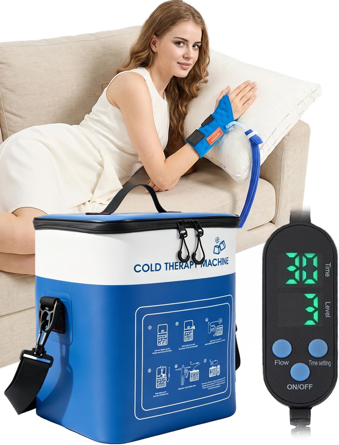 JOBYNA Leakproof Cold Therapy Knee Pad – Compatible Exclusively Ice Therapy Machine, Continuous Circulating Ice Knee Wrap for Post-Surgery Recovery, ACL, Meniscus Tear – No Gel Replacement Pad