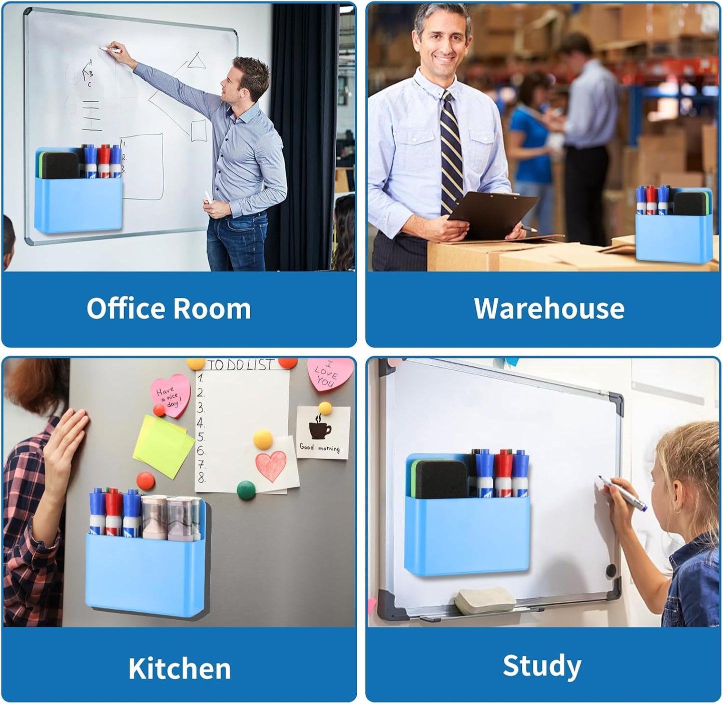 Camelmother 2Pcs Magnetic Dry Erase Marker Holder For Whiteboard Fridge | 2Slots Locker Accessories Teacher Classroom Must Haves Fridge magnets