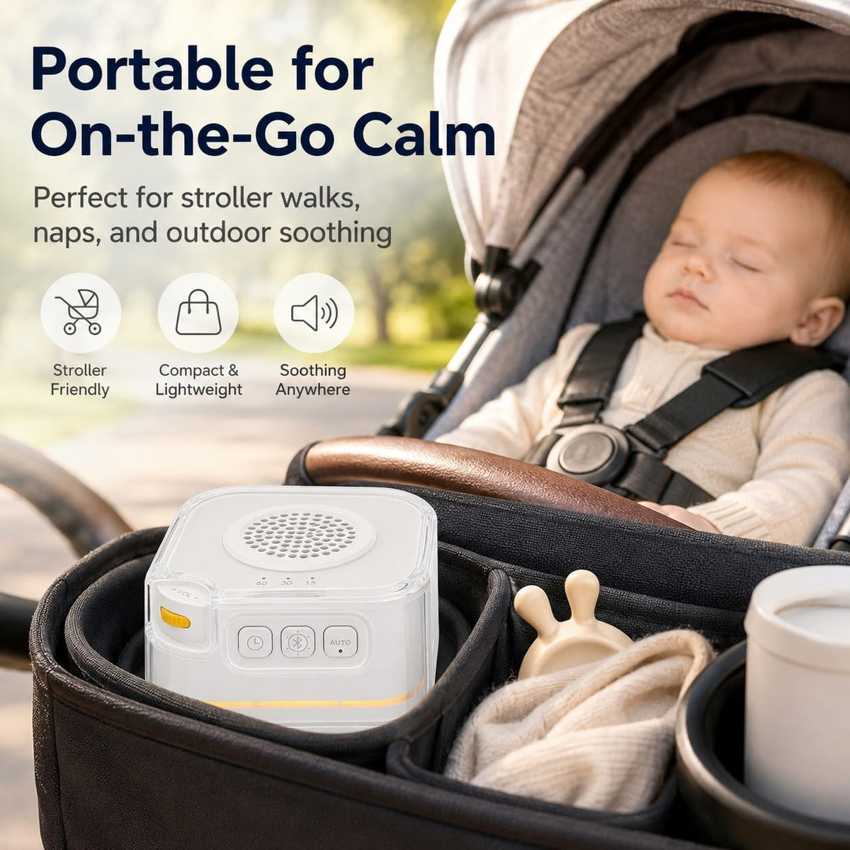 White Noise Machine for Baby Sleep, Bluetooth Speaker for Nursery Travel