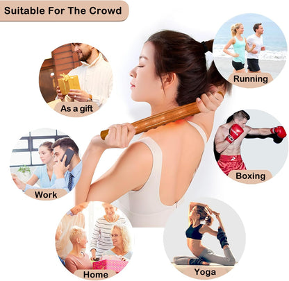 Wooden Massager Handheld Roller Trigger Point Massager Stick for Fascia, Cellulite, Muscle & Abdomen , Body Therapy Massager, Muscle Belly Relief Tool…