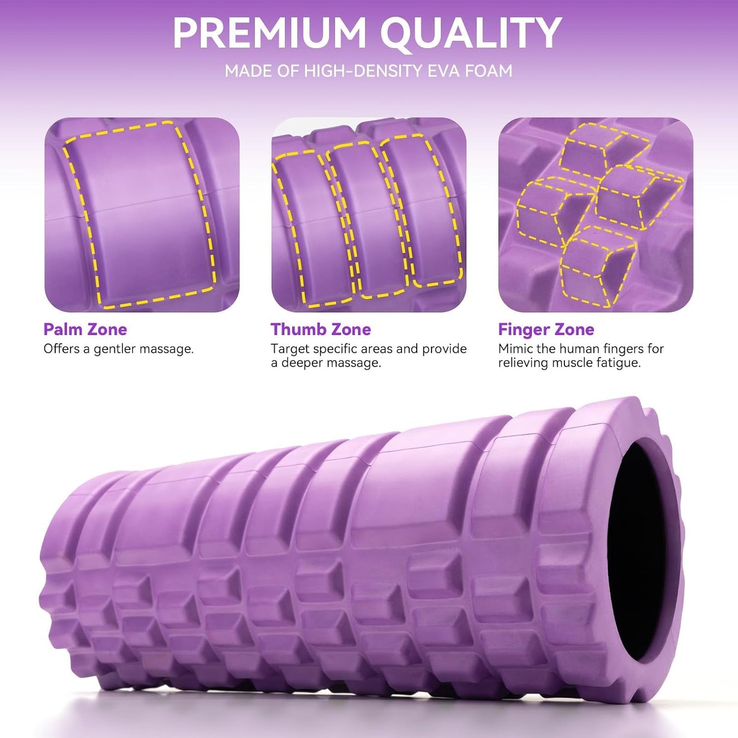 Krightlink Foam Roller High Density 13" Patented Exercise Roller for Deep Tissue Muscle Massage, Muscle Massage and Myofascial Trigger Point Release, Relieves Muscle Pain, Improves Mobility (Orange)