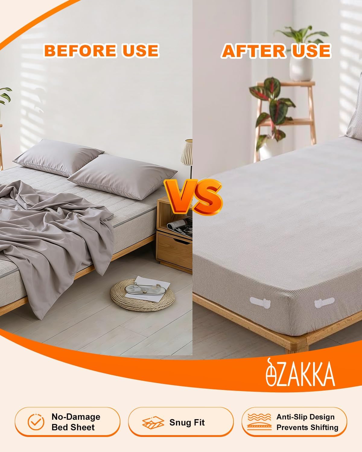 eZAKKA 8PCS Adjustable Replacement Strips for Bed Sheet Holder | Bed Sheet Straps Compatible with Most Bed Lock Sheet Holders，Cuttable sheet locks for fitted sheets