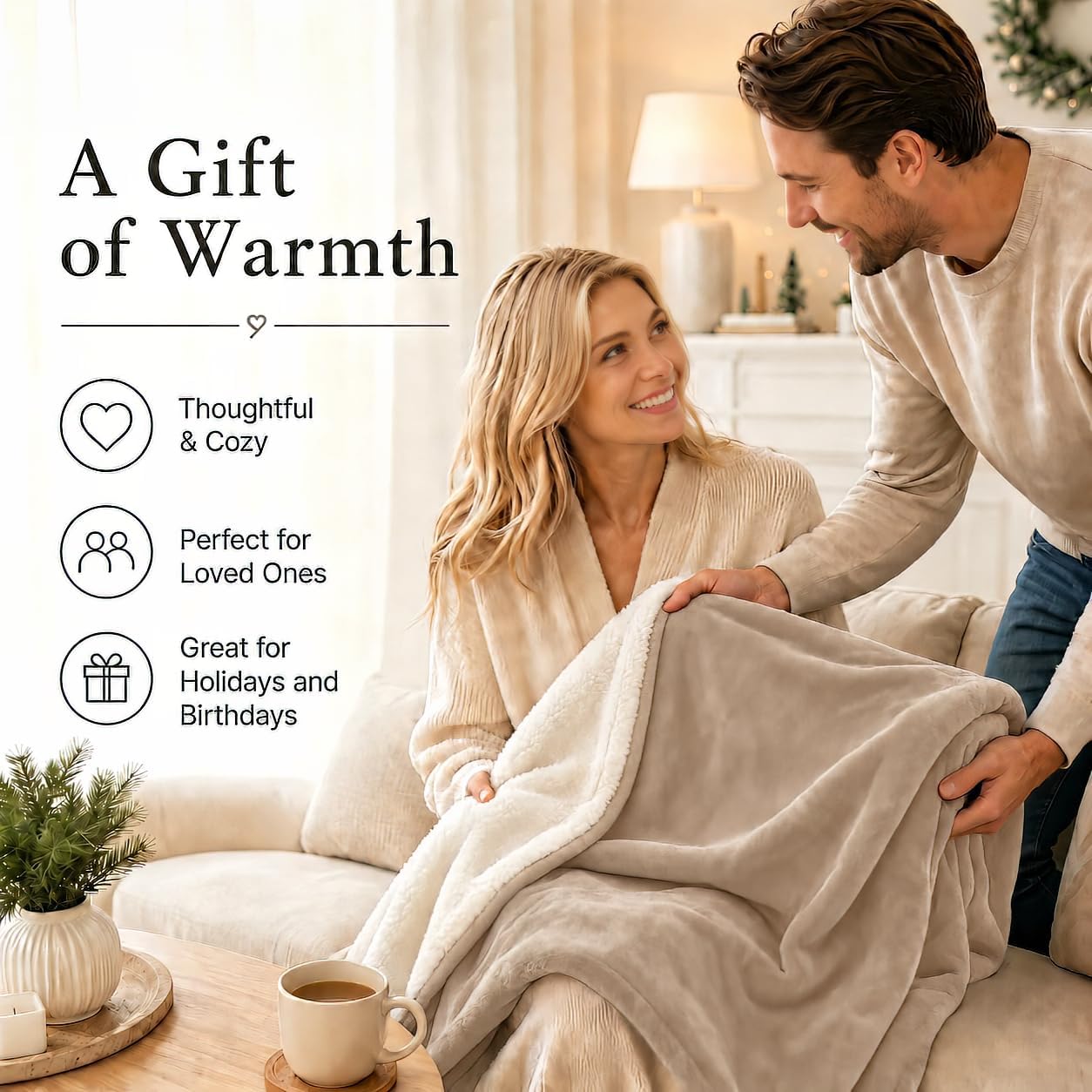 Electric Heated Blanket Full Size 72"x84" – Light Gray | ETL for Safe Overnight, 4 Heat Settings & 10H Auto Off, Dual-Sided Microplush Sherpa for Home Night, Machine washable