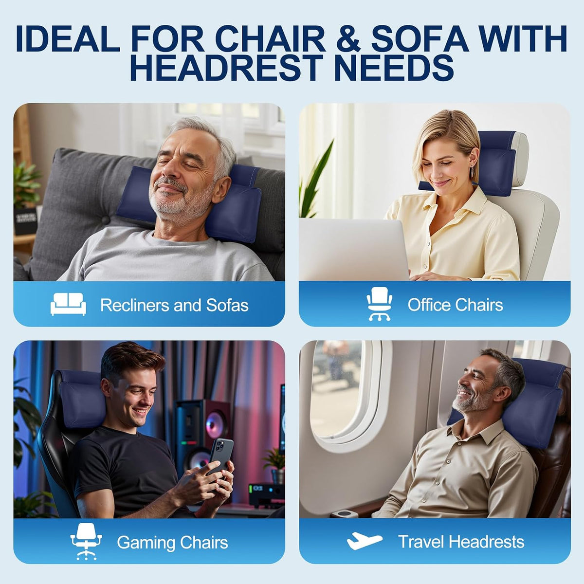 Recliner Pillow, Adjustable Neck & Head Support Pillow