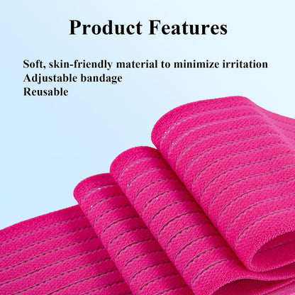 4-Pack Ice Pack Strap,Stretchable- 35.5"x3" Adjustable Hook and Loop Elastic Holder & Resuable Extender Belt for Secure Ice Pack Wrap, Blue