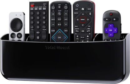 TotalMount Drop-Free Remote Holder – Removable Adhesive Strips – XL Black | Designed in the USA – Simply Put the Remotes In – No Tricky Magnet Alignment Needed (Holds 3 or 4 Remote Controls)