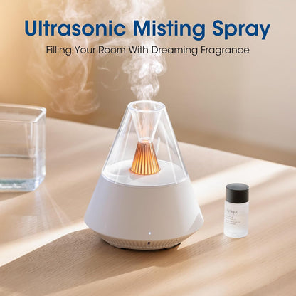 Ultrasonic Essential Oil Diffuser, 150ML Modern Aromatherapy Diffuser with Candle Light, 2 Mist Mode, Remote Control, Auto-Off, Small Cool Mist Humidifier for Home Bedroom Office Yoga, Black