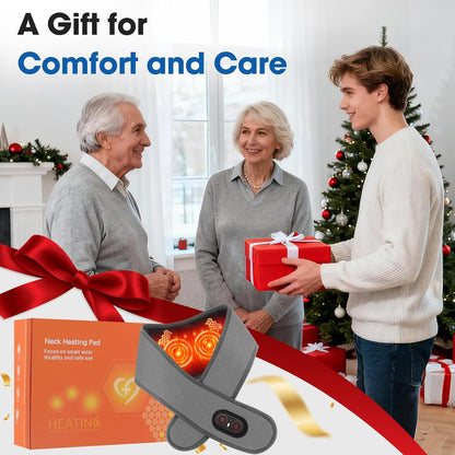 Cordless Neck Heating Pad for Pain, Neck Massager with 660nm 850nm Red Light, Neck Heating Pad for Pain Electric, Heated Neck Brace Wrap for Soreness Stiffness Pain Relief