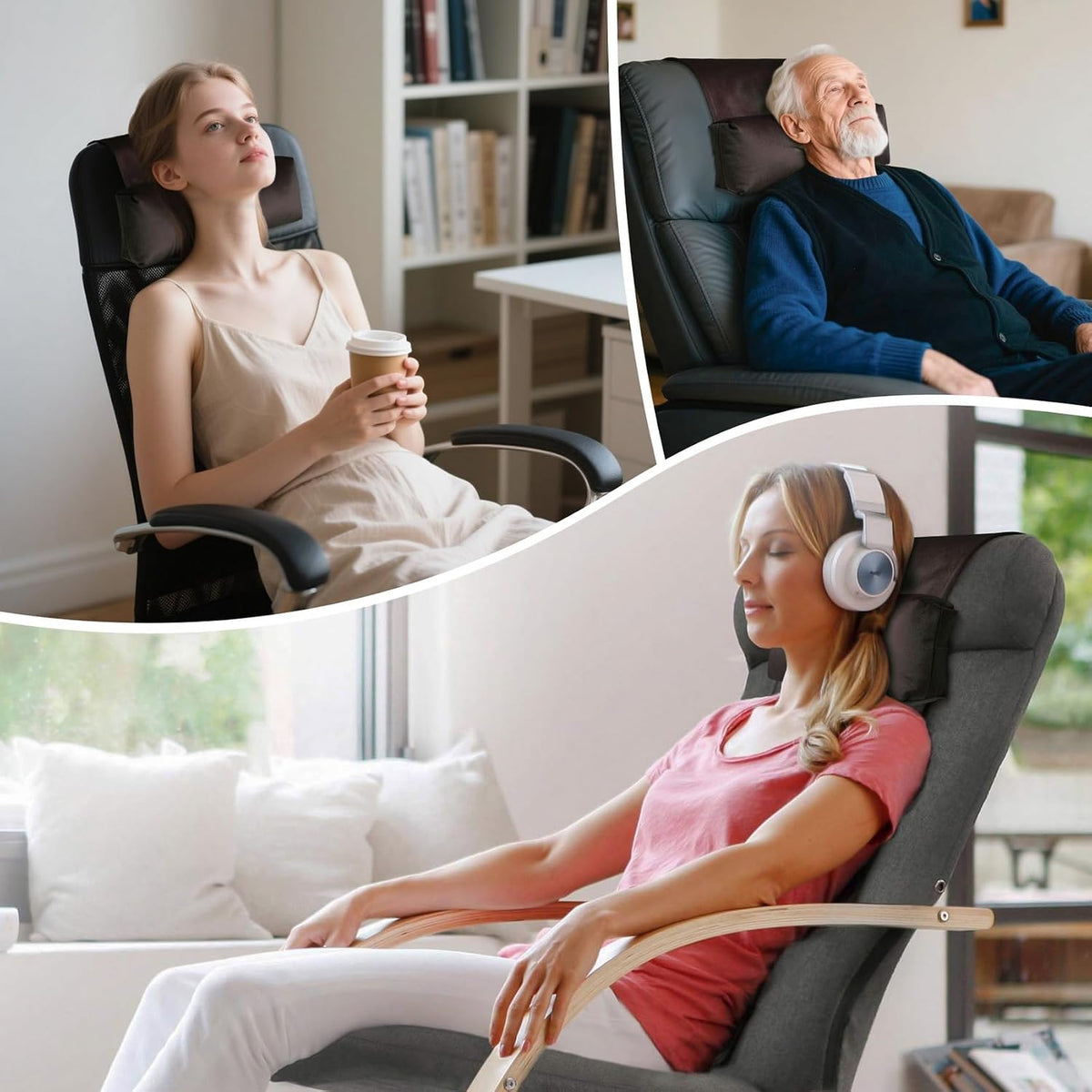 WdFour Velvet Neck & Head Pillow for Recliner Chair, Small Ergonomic Cervical Support Pillow for Home, Office and Travel, Non-Slip Cushion for Tension Relief & Shoulder Comfort (Chocolate)