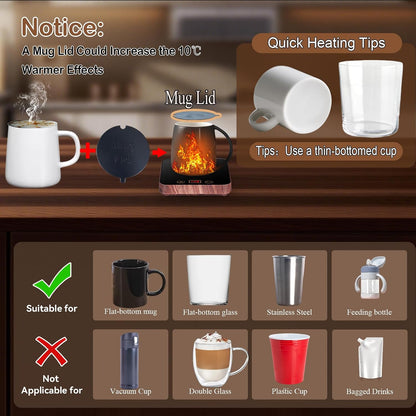 Coffee Mug Warmer for Desk Auto Shut Off 3 Temps &1-12H Timer