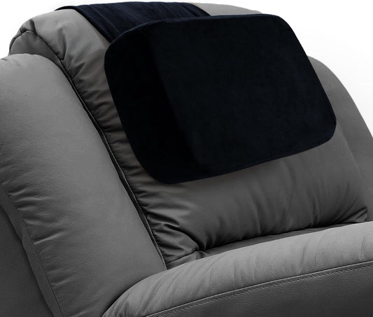 HOMBYS Memory Foam Neck Pillow for Recliner, Adjustable Headrest Cushion with Soft Plush Fabric and Medium Firm Filling, Design for Recliner Sofa Armchair, Machine Washable and Non-Slip (Black)