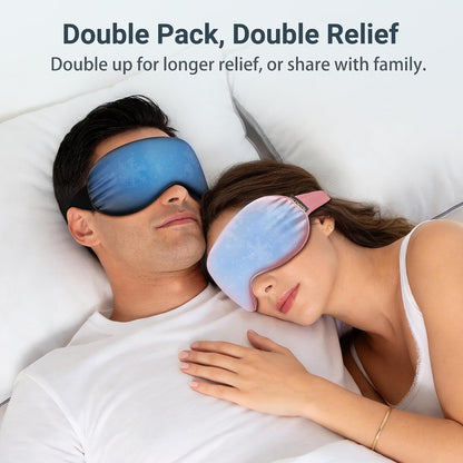 Cooling Eye Mask for Dark Circles Puffiness - Fsa Eligible Items Hsa, Cold Compress for Puffy Eyes Migraines Headache Sleeping After Surgery, Gentle Weighted Travel Essentials Gel Ice Pack (Black)