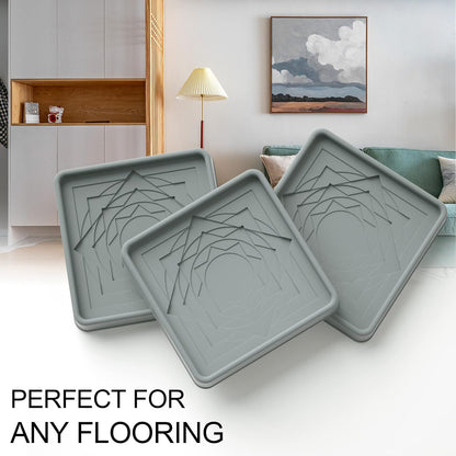 Furniture Coasters 4 Pcs 4” Furniture Caster Cups - Non Slip Furniture Pads Hardwoods Floors - Non Skid Grippers Rubber Furniture Feet Anti Slide Floor Protector for Bed Couch Stoppers Black