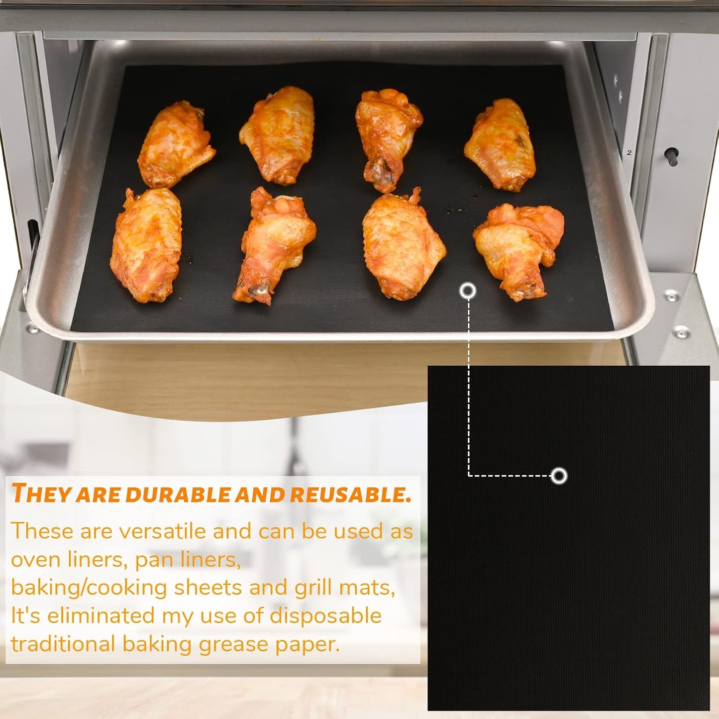 WMKGG Silicone Air Fryer Liners, 2PCS Air Fryer Silicone Liners | Reusable Rectangular Non-Stick Basket Accessories for Ninja Foodi Dual DZ201/DZ401 8-10QT