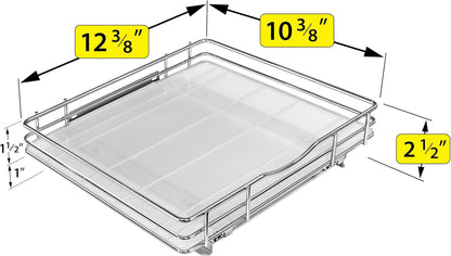 LYNK PROFESSIONAL® Pull Out Spice Organization for Cabinets - 4-3/8 inch Wide – Spice Rack for Inside Cabinets, Slide Out Spice Rack Organizer for cabinet – Pull Out Spice Rack, Sliding 2 Tier Chrome
