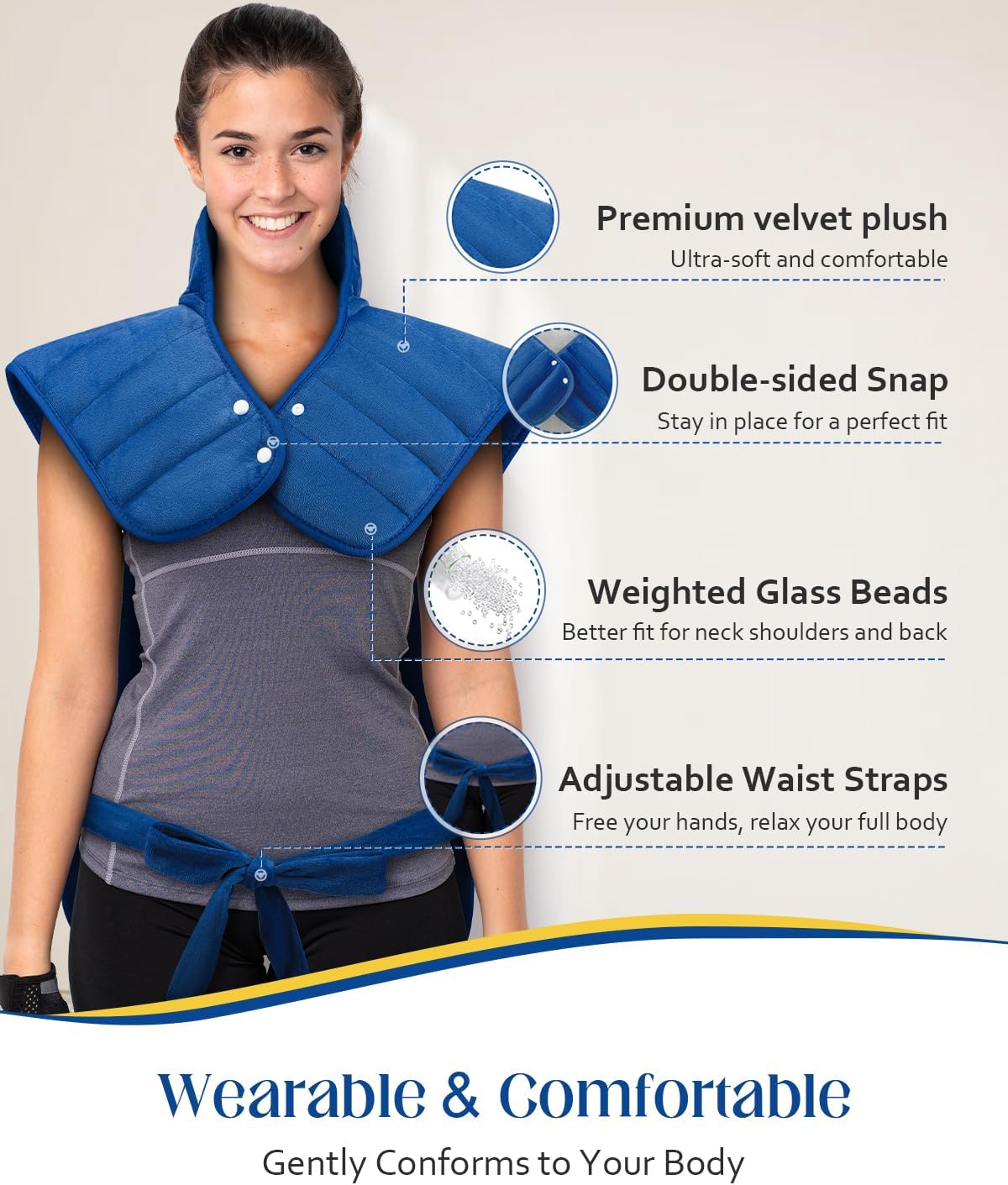Heating Pad for Neck Shoulders and Back, Weighted Electric Heat Pad for Full Body Relax, 22" x 37" Large Heated Pad 6 Heat Levels 4 Auto-Off, Fathers Day Dad Gifts Birthday Gifts for Women Men Husband