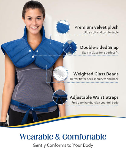 Heating Pad for Neck Shoulders and Back, Weighted Electric Heat Pad for Full Body Relax, 22" x 37" Large Heated Pad 6 Heat Levels 4 Auto-Off, Fathers Day Dad Gifts Birthday Gifts for Women Men Husband