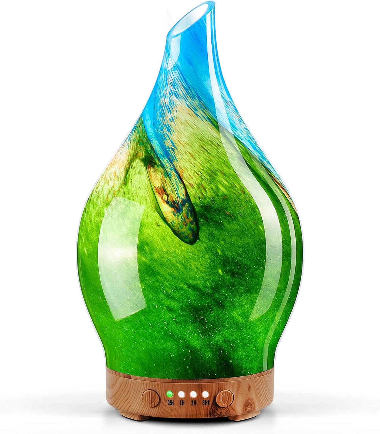 Porseme Oil Diffuser 3D Glass Aromatherapy Ultrasonic Humidifier, Air Refresh Auto Shut-Off, Timer Setting, BPA Free for Home Hotel Yoga Leisure SPA Gift 150ml Last 6H - Colors B