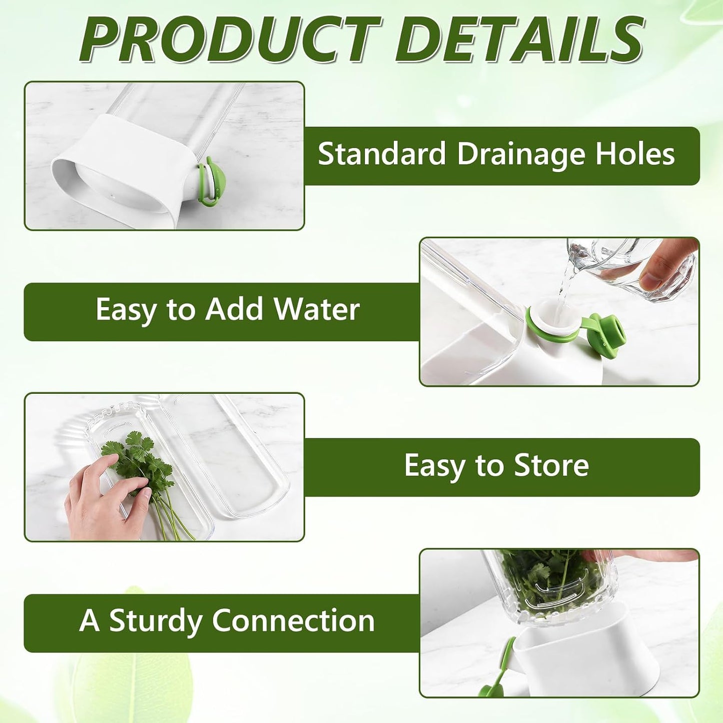 3 PCS Fresh Herb Keeper for Refrigerator, Herb Saver for Refrigerator, Cilantro Containers for Fridge, Herb Storage Containers for Cilantro Asparagus Mint Rosemary Parsley Basil for 2-3 Weeks