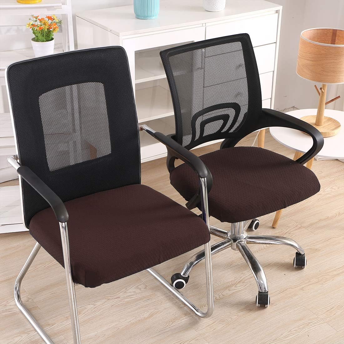 Smiry Office Computer Chair Armrest Covers, 2PCs Anti-dust Arm Rest Pad | Removable Washable Desk Chair Arm Pad Covers, Grey