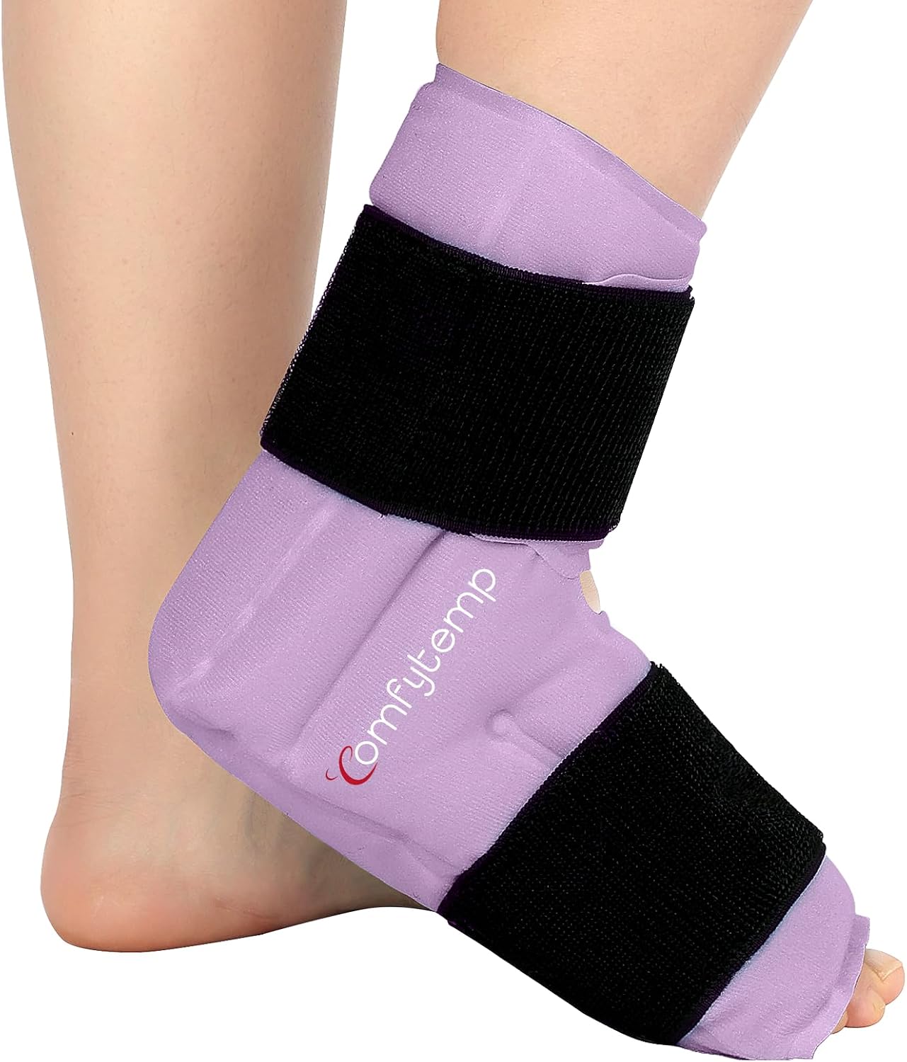Comfytemp Ankle Foot Ice Pack Wrap for Plantar Fasciitis Relief, FSA Eligible HSA, Ankles Brace for Sprain Pain, Heel Spur, Swelling, Achilles Tendonitis, Hot Cold Gel Ice Pack for Injuries Reusable