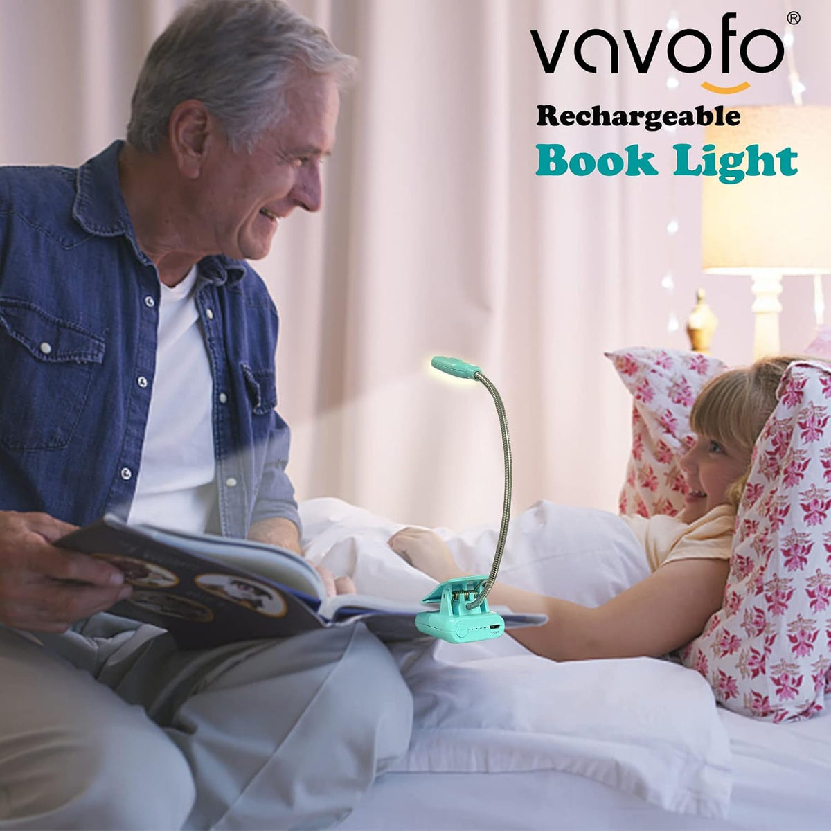 VAVOFO Rechargeable Reading Light, Clip on Book Light for Reading in Bed