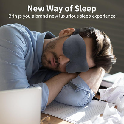 NEWVANGA Sleep Mask for Back and Side Sleeper, Travel Eye Cover, Blue | Block Out Light, 3D Night Blindfold, Zero Pressure Breathable, Lightweight Sleeping Eye Mask, Flight Naps shift Work Yoga