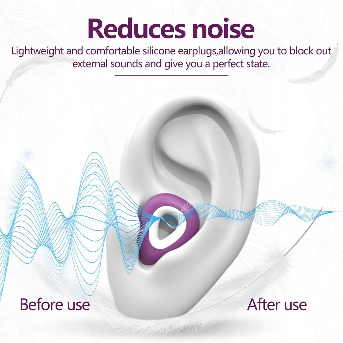 Noise Cancelling Ear plugs for Sleeping - Black Comfortable Reusable Silicone Earplugs for Sleep 24dB Noise Reduction Snoring and Studying Travel Concerts Hearing Protection with 3Tips and Storage Box