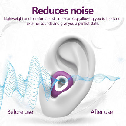 Noise Cancelling Ear plugs for Sleeping - Black Comfortable Reusable Silicone Earplugs for Sleep 24dB Noise Reduction Snoring and Studying Travel Concerts Hearing Protection with 3Tips and Storage Box