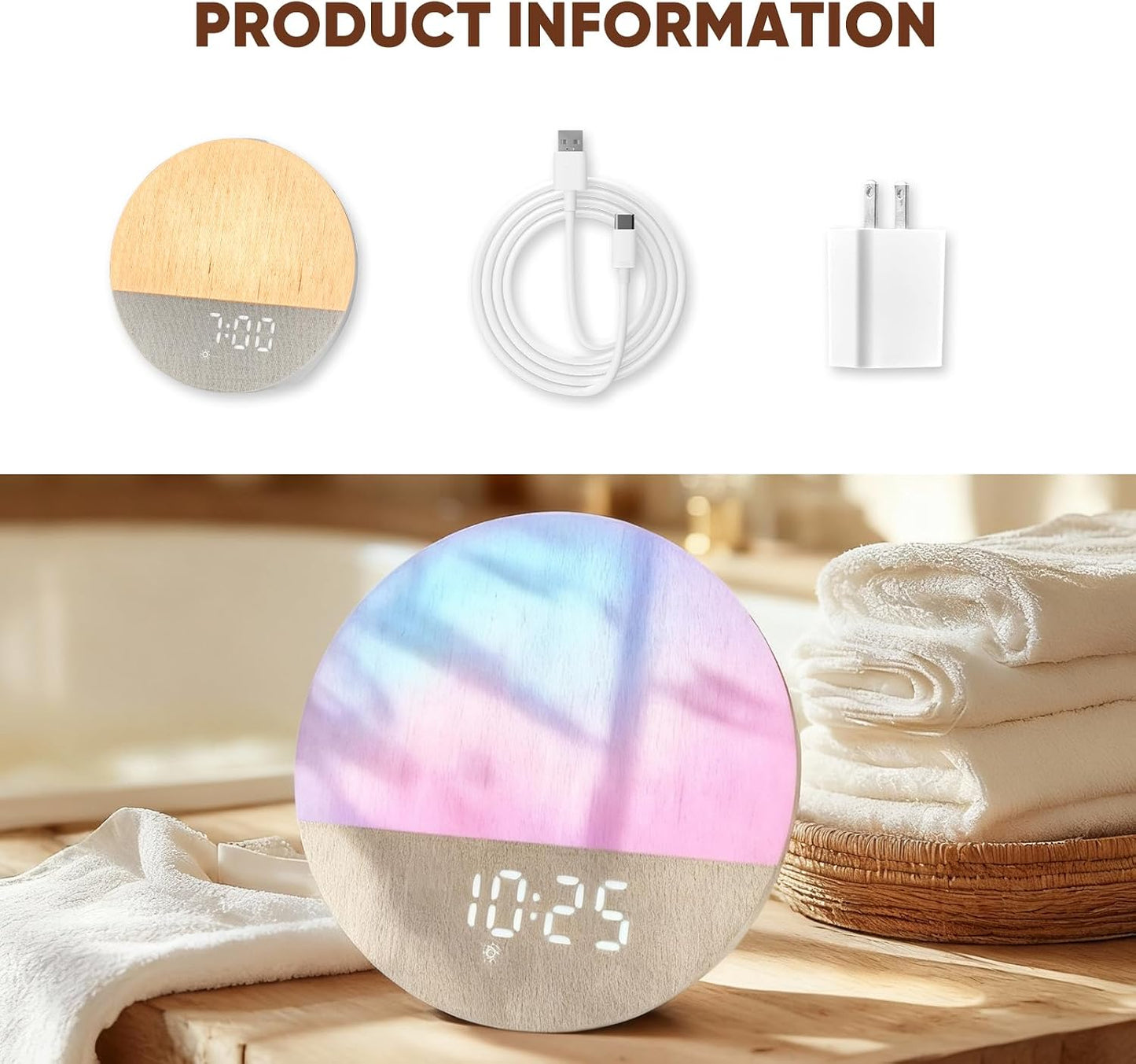Portable Sound Machine White Noise Machine 12 Sound 6 Lighting Levels Timer