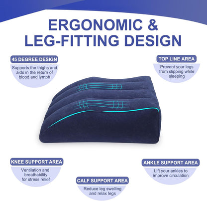Inflatable Leg Elevation Pillow, Wedge Pillow for Sleeping, Portable Wedge Pillow, Improve Circulataion and Reduce Swelling, for Sleeping, Recovery, Pregnant (Grey)