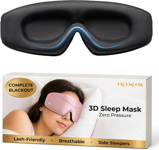 Sleep Mask for Women Men: 100% Blackout 3D Eye Mask for Sleeping, Sleeping Mask for Side Sleepers, Zero Pressure Memory Foam Eyelash Friendly Breathable Eye Cover, Airplane Travel Essentials-Pink