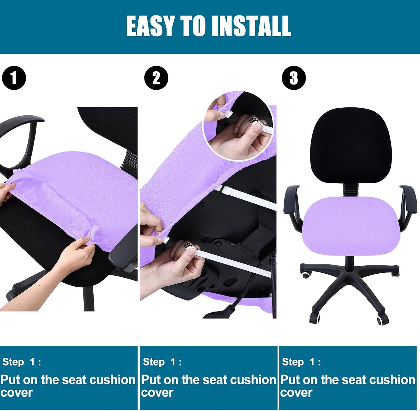 Smiry Office Computer Chair Armrest Covers, 2PCs Anti-dust Arm Rest Pad | Removable Washable Desk Chair Arm Pad Covers, Grey
