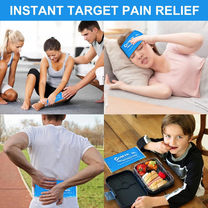 Gel Soft Flexible Ice Packs for Injuries, Reusable Cold Pack, Hot Cold Compress for Joint&Muscle Pain, Surgery Recovery, Inflammation, Swelling, Face, Head, Wrist, Ankle&Foot Injury, -5.1"x6.3"