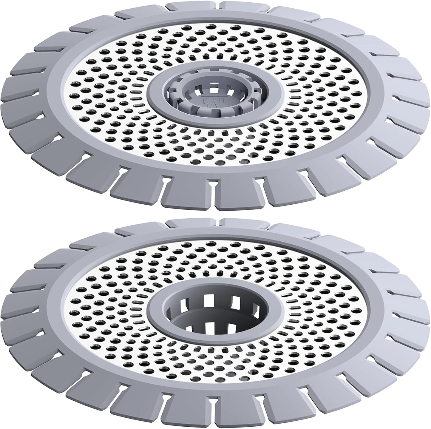 QAP Shower Drain Hair Catcher, Stainless Steel Bathtub Strainer 2-Pack | Efficient clog prevention; Rustproof durable silicone; Easy cleanup rim; Universal snug tub fit