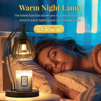 Candle Warmer Lamp with Timer and Dimmer - Electric Melter for Scented Jar Candles - Housewarming, New Home Decor