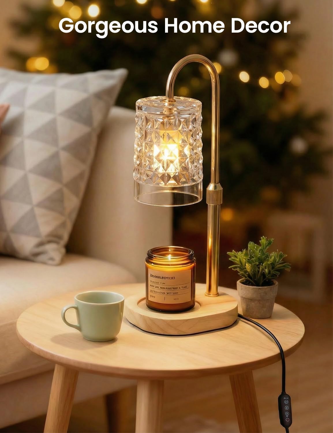 Candle Warmer Lamp with Timer Dimmable Candle Warmer Birthday Gifts for Women Mom Sister, House Warming Gifts New Home Room Decor, Height Adjustable Wax Melts Warmer for Jar Candles