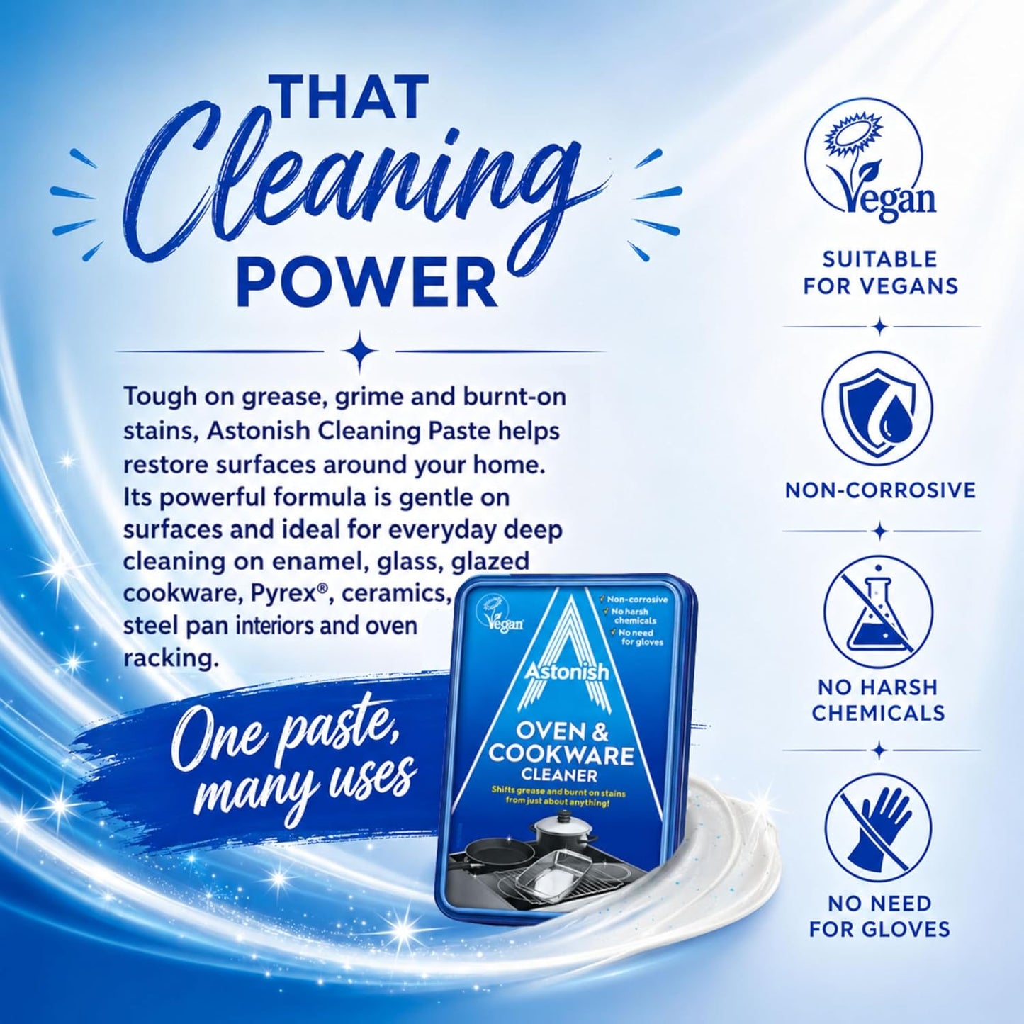 Astonish Oven & Cookware Cleaning Paste, Grease Remover 5.3oz Tub
