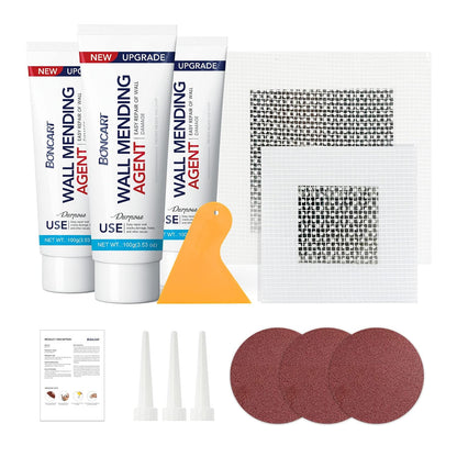 Drywall Repair Kit, 2-Pack Wall Mending Agent, Wall Spackle with Tools | Includes Scraper and Sandpaper. For Wall Surface Hole Fill, Quick And Easy Solution.