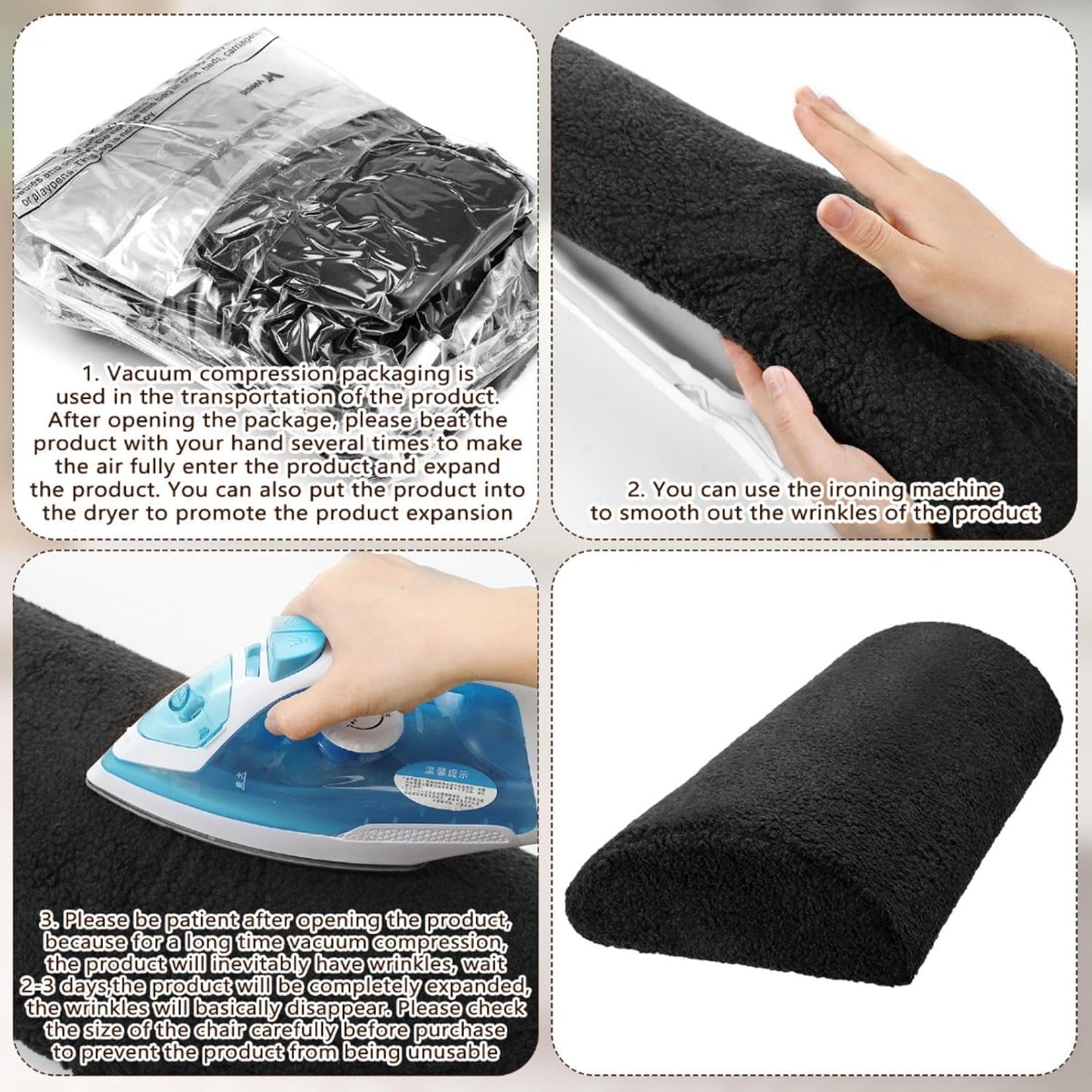 Wesiti Recliner Foot Pillow Cushion High Resilience Sherpa Memory Foam Bolster Sleeping Rest Multipurpose Half Roll Leg Pillow Suitable for Bed Chair Sofa Headrest Back Lumbar Leg Support(Dark Gray)