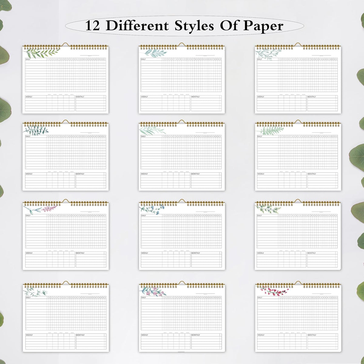 Habit Tracker Calendar Undated for Daily, Weekly & Monthly, 7.5" x 10"