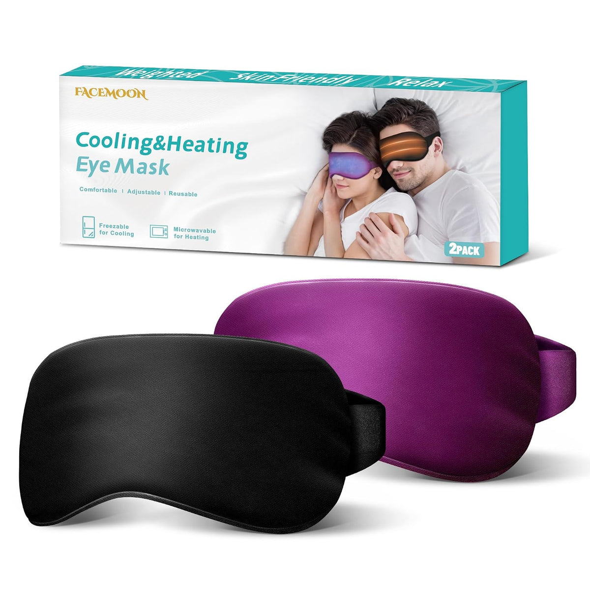 Cooling Eye Mask for Dark Circles Puffiness - Fsa Eligible Items Hsa, Cold Compress for Puffy Eyes Migraines Headache Sleeping After Surgery, Gentle Weighted Travel Essentials Gel Ice Pack (Black)