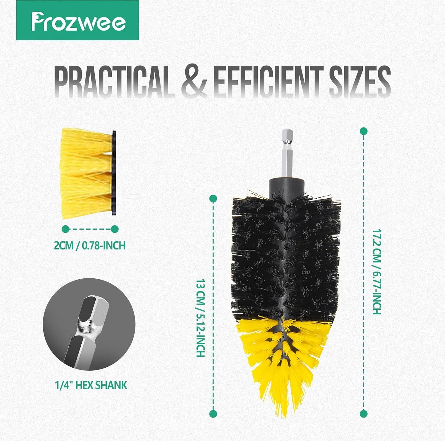 2PCS Tile Corner Drill Brush,New-Tapered Design for Clean Corners | Upgraded Powerful Scrubber Brush,to Tackle Corner Stains,Grout,Tiles,Sinks, Cleaning Corner of Bathtub,Bathroom,Kitchen