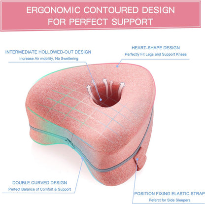 BEAUTRIP Leg Pillow | Ergonomic Side Sleeping Pillows | Memory Foam Knee Pillow with Strap for Side Sleeper | Leg Support Cushion with Removable and Washable Cover