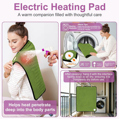 Heating Pad,Heated Blanket,Heating Pad for Back Neck,Grey,24x12 Inch | Electric Heating Pad,Dry/Moist Heat Heating Pads,Heating Pads for Shoulder,Abdomen,Heat Pad for Women Men,Birthday Gift