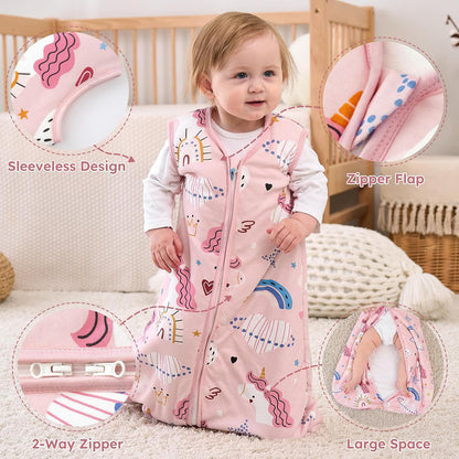 Yoofoss Baby Sleep Sack 0-6 Months Wearable Blanket for Babies 100% Organic Cotton 2-Way Zipper TOG 0.5 Toddler Sleeping Sack 3 Pack, Sleep Sacks