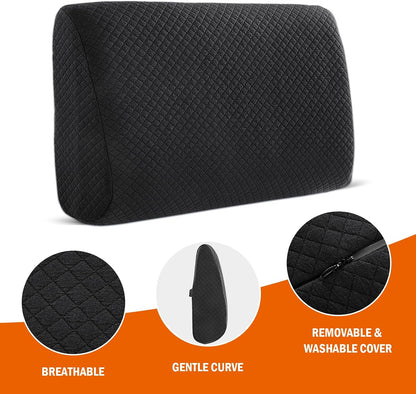HOMBYS Lumbar Support Pillow for Recliner Chair, Memory Foam Back Support Cushion for Elderly,Extra Large Lumbar Support Pillow,Thick Backrest for Home Reading (Grey, 20“x13.5"x5")