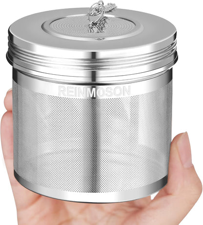 2 Pack Reinmoson 304 Stainless Steel Tea Infuser for Loose Leaf Tea | 1.58” x 2.2” Extra Fine Mesh Tea Strainers Ball, Threaded Lid, Loose Leaf Tea Steeper for Black Tea, Rooibos, etc